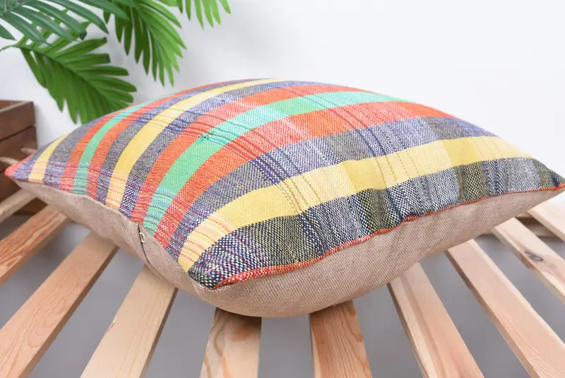 Turkish Pillow, Decorative Bolster Cushion Case, Boho Pillow Sham Cover, Cushion Cover, Kilim Pillow Cover, 18x18 Red Cushion - 6