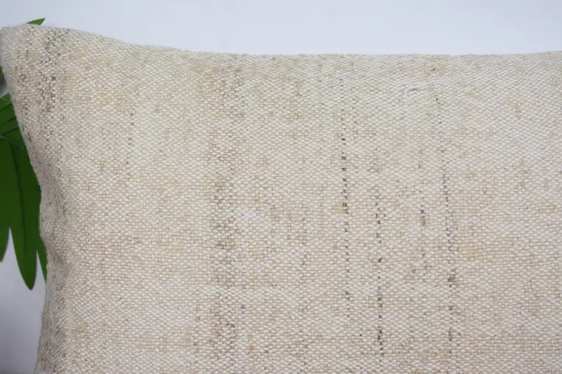Destek atma yastık kapağı, ev dekorasyonu yastığı, etnik Kilim halı yastığı, vintage Kilim yastığı, 12x20 bej yastık, yastık örtüsü - 2