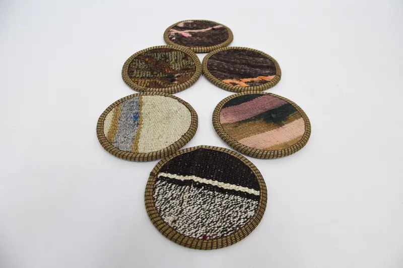 Bohemian Round Coaster, Brown and Beige Drink Coaster