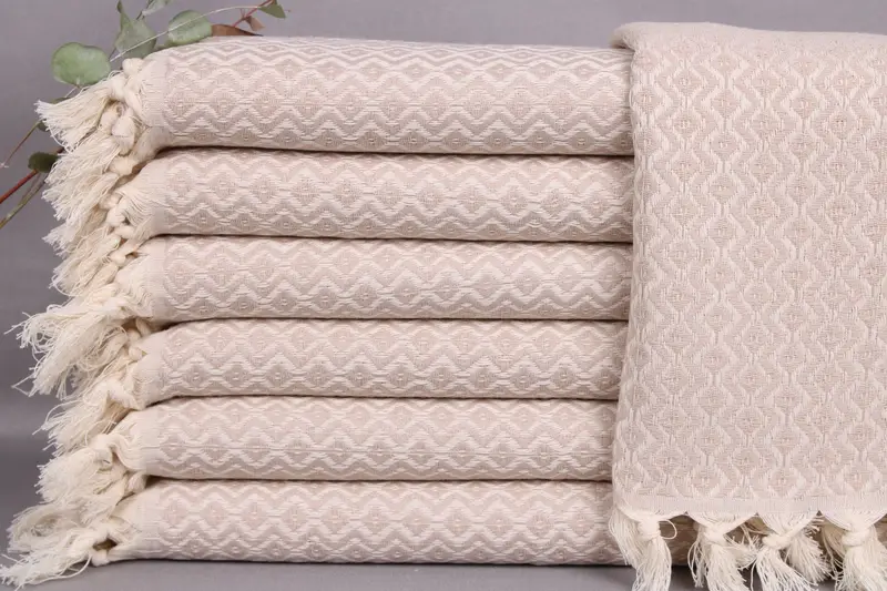 Light Beige Diamond Cotton Dish Towel, 18x36 Inches