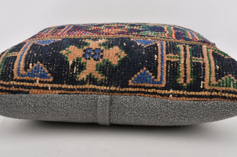 Handmade Cushion, Home Decor Pillow, Kilim Rug Pillow Sham, Pillow Case, Throw Kilim Pillow, 24x24 Blue Cushion Cover, Kilim Cushion Sham - 5