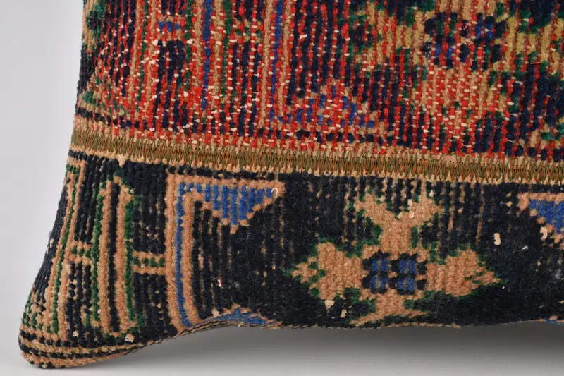 Handmade Cushion, Home Decor Pillow, Kilim Rug Pillow Sham, Pillow Case, Throw Kilim Pillow, 24x24 Blue Cushion Cover, Kilim Cushion Sham - 4