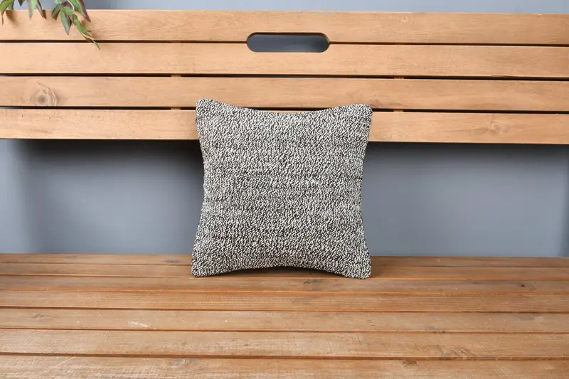Bolster Throw Pillow Sham, Vintage Kilim Pillow, Vintage Pillow, Cushion Cover, Boho Pillow, 12x12 Brown Pillow Case, Floor Pillow Case - 6