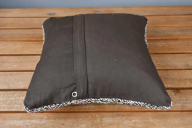 Bolster Throw Pillow Sham, Vintage Kilim Pillow, Vintage Pillow, Cushion Cover, Boho Pillow, 12x12 Brown Pillow Case, Floor Pillow Case - 5