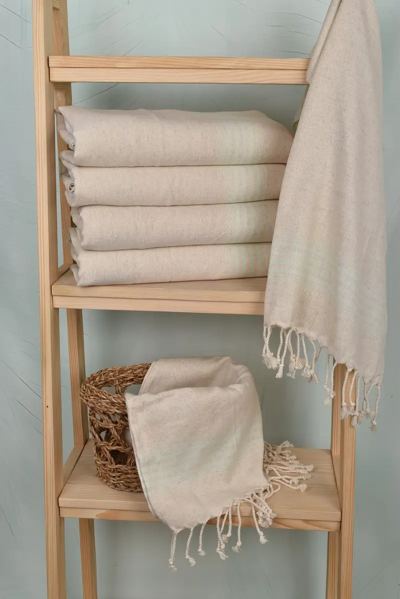 Wedding Anniversary Gift, Monogrammed Hand Towel, Custom Hand Towel, Bridal Gifts, Bachelorette Towel, 36x18 Linen Striped Towel, Bridesmaid Gifts - 3