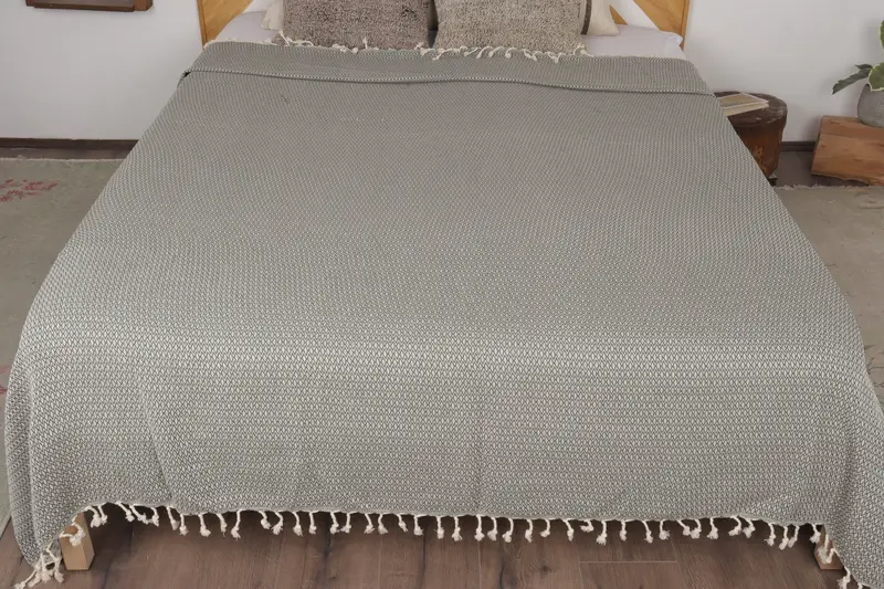 96x80 Cotton Diamond Towel, Boho Throw Blankets, Bedspread, Quenn Bedspread, Bachelorette Party Favors, Organic Beach Blanket, Turkish Blanket Throw - 8