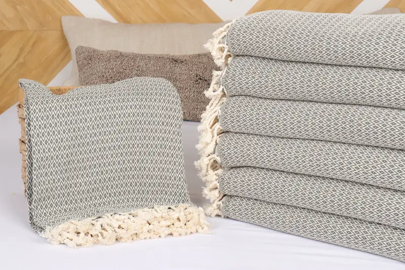 96x80 Cotton Diamond Towel, Boho Throw Blankets, Bedspread, Quenn Bedspread, Bachelorette Party Favors, Organic Beach Blanket, Turkish Blanket Throw - 4