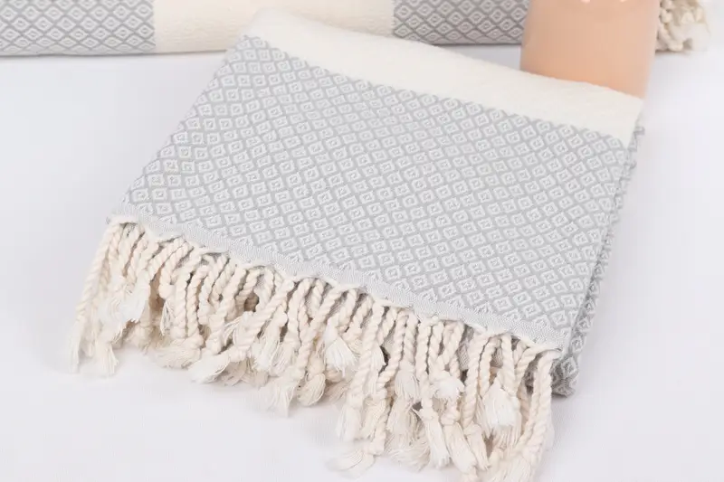 Turkish Towel Beach, 70x36 Linen Diamond Towel, Hammam Towel USA, Personalized Bridesmaid Gift, Wedding Gift Ideas, Peshtemal Towel, Luxury towel - 5
