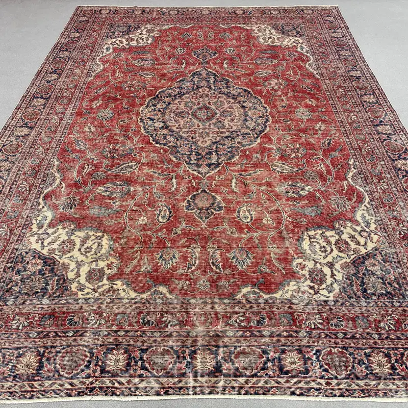 Alfombra con estampado animal rojo y azul, 0,7x11,5 pies