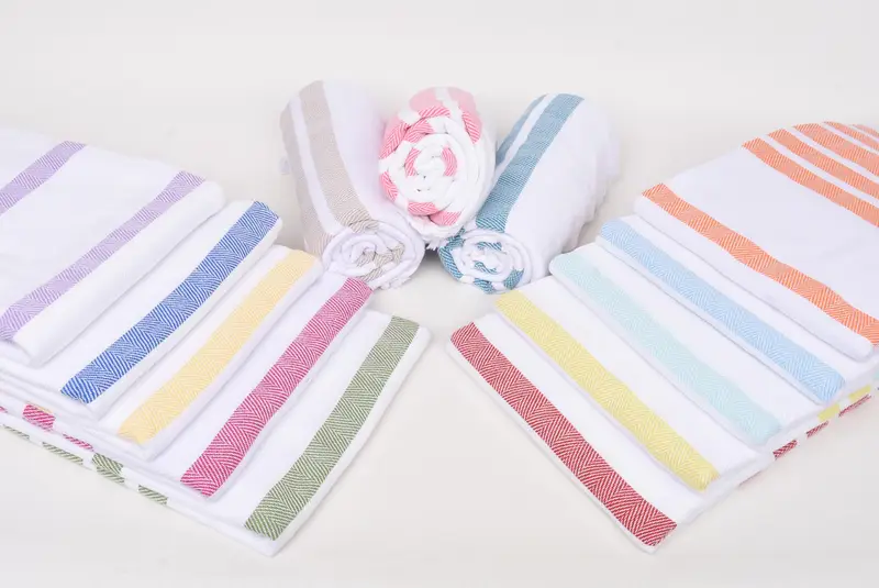 Personalized Turkish Beach Towel Organic Cotton White, 70x40 Inches