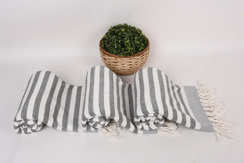 Organic towel, Beach Size Towel, Turkish beach towel, Turkish hand towel, 68x40 Cotton Striped Terry Towel, Turkish Beach Towel Bulk, Family Gift - 8