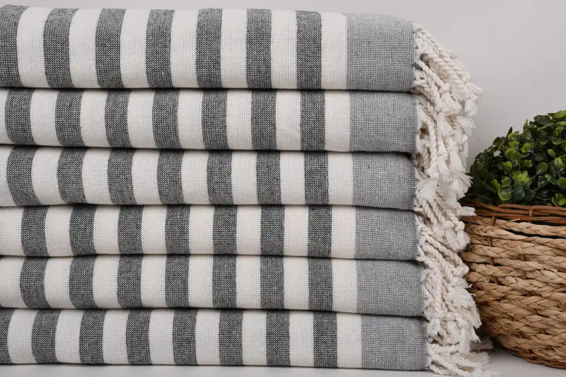 Organic towel, Beach Size Towel, Turkish beach towel, Turkish hand towel, 68x40 Cotton Striped Terry Towel, Turkish Beach Towel Bulk, Family Gift - 2