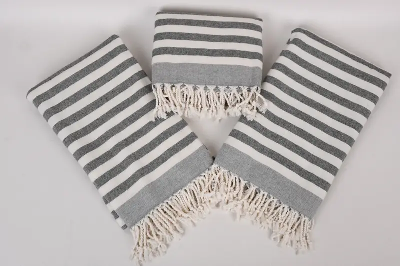 Organic towel, Beach Size Towel, Turkish beach towel, Turkish hand towel, 68x40 Cotton Striped Terry Towel, Turkish Beach Towel Bulk, Family Gift - 6