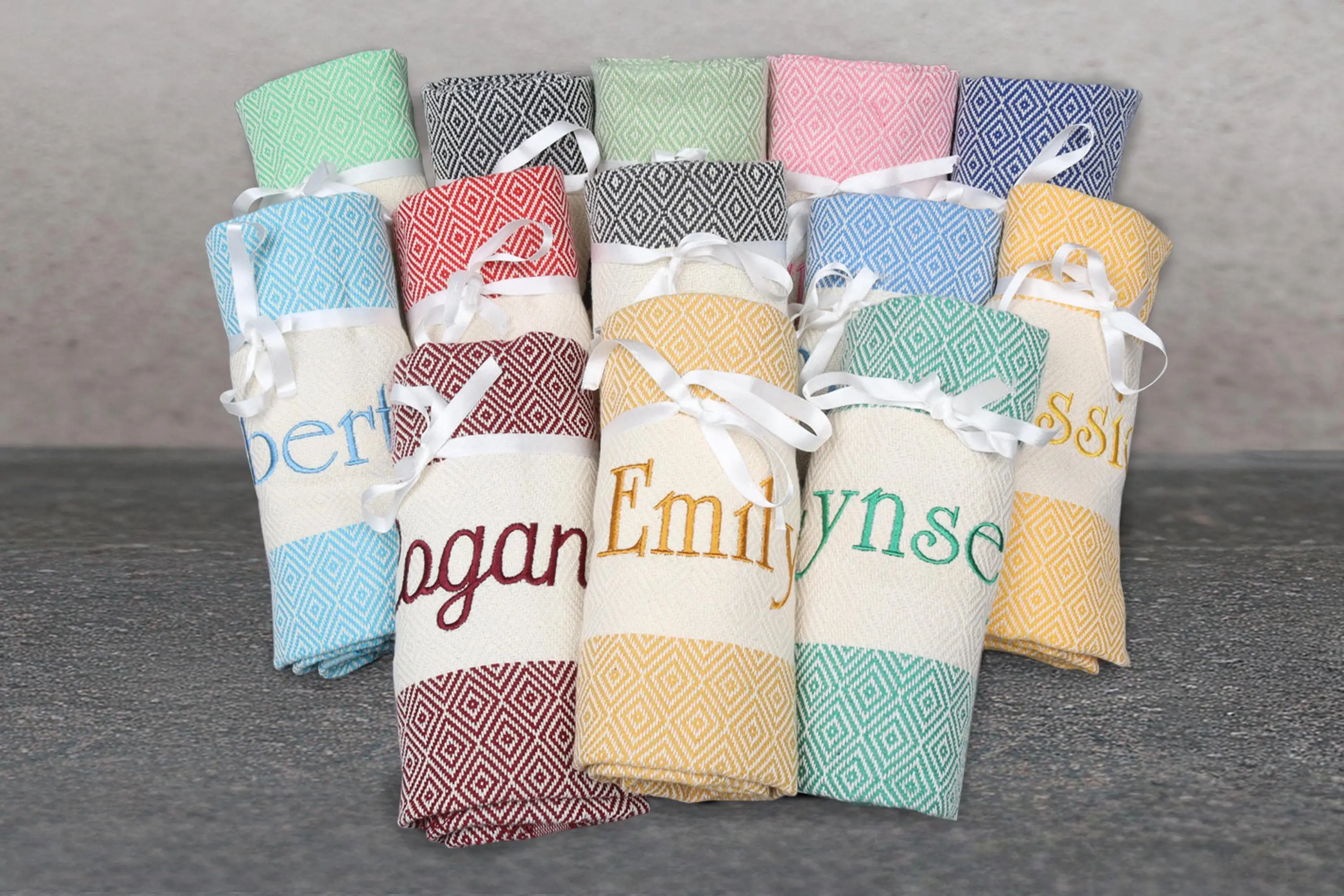 Personalized Turkish Towel Gift, Organic Cotton, 100x180 cm - 1