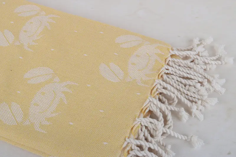 Peshtemal Towel, Bachelorette Party Items, Custom Beach Towels, Best Beach Towel, Family Gift, Personalized Gift, 68x40 Cotton Crab Design Towel - 5