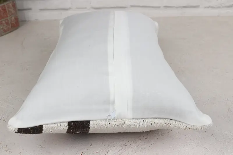 Antique Pillows, 12x20 White Pillow, Kilim Pillow, Ottoman Cushion Cover, Pillow Case, Turkish Rugs Pillow Sham, Vintage Pillow - 5