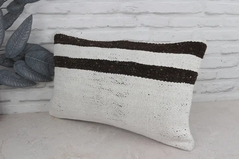 Antique Pillows, 12x20 White Pillow, Kilim Pillow, Ottoman Cushion Cover, Pillow Case, Turkish Rugs Pillow Sham, Vintage Pillow - 4