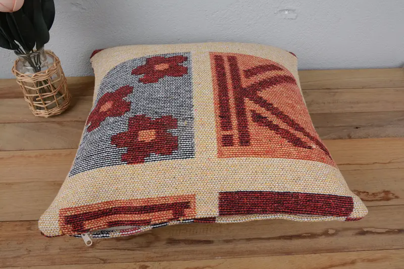 Vintage Pillow, Kilim Pillow, Custom Pillow, 20x20 Red Cushion Case, Cushion Case, Handmade Kilim Cushion, Outdoor Bolster Pillow Case - 6