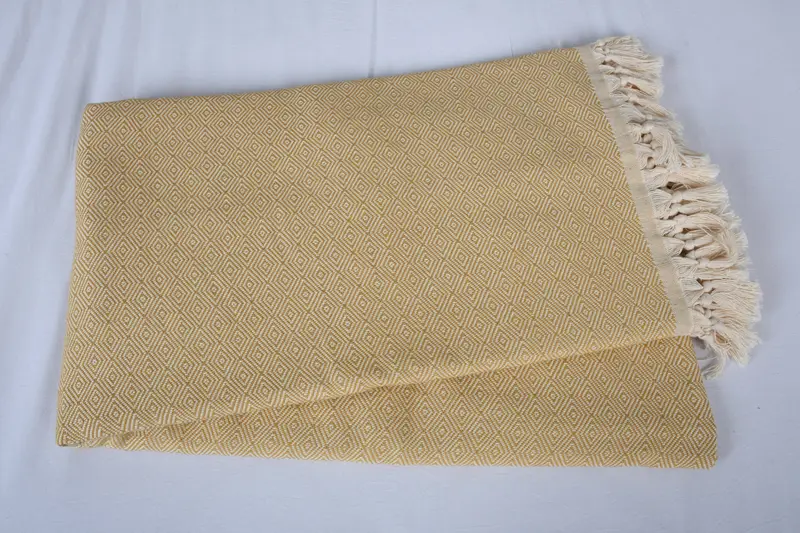 96x80 Cotton Diamond Towel, Personalized Home Gift Wedding, Housewarming Gift, Throw Blanket, Turkish Bedcover, Bedspread, Birthday Gift - 4