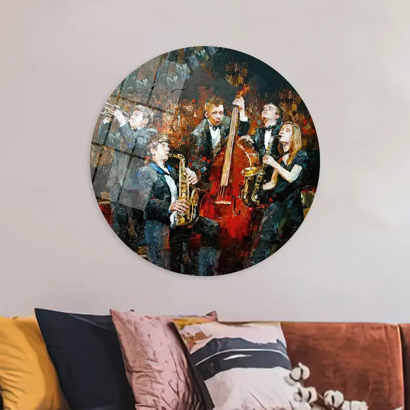 モダンな抽象ジャズミュージシャンキャンバス - ミュージシャンへの鮮やかなギフト