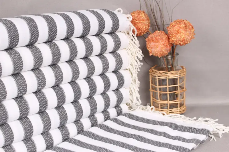 Personalized Bridesmaid Gift Dark Gray Cotton Towel, 36x71 Inches