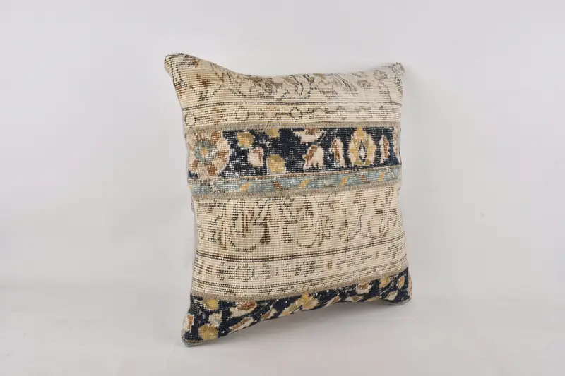Pastel Cushion Case, 24x24 Beige Cushion, Vintage Kilim Pillow, Pillow Cover, Neutral Throw Cushion, Kilim Pillow Cover, Antique Pillows - 2