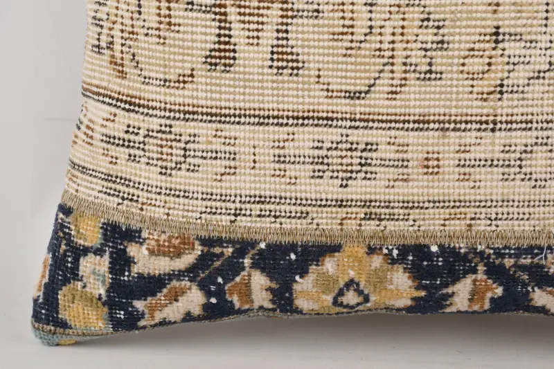 Pastel Cushion Case, 24x24 Beige Cushion, Vintage Kilim Pillow, Pillow Cover, Neutral Throw Cushion, Kilim Pillow Cover, Antique Pillows - 4