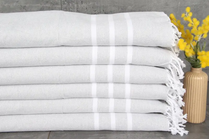 Small Bath Towels, Custom Tea Towel, Bridal Shower Favors, Gym Towel, Custom Hand Towel, 40x18 Cotton Striped Towel, Personalized Hand Towel - 1