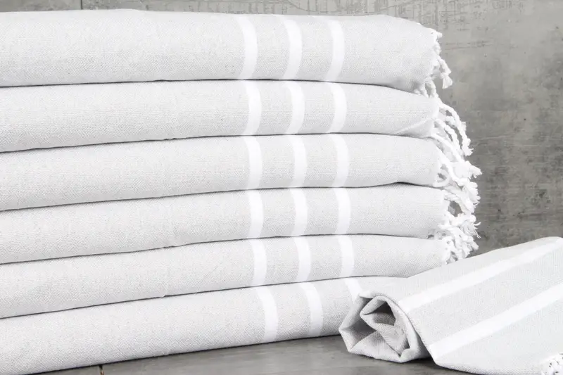 Small Bath Towels, Custom Tea Towel, Bridal Shower Favors, Gym Towel, Custom Hand Towel, 40x18 Cotton Striped Towel, Personalized Hand Towel - 2