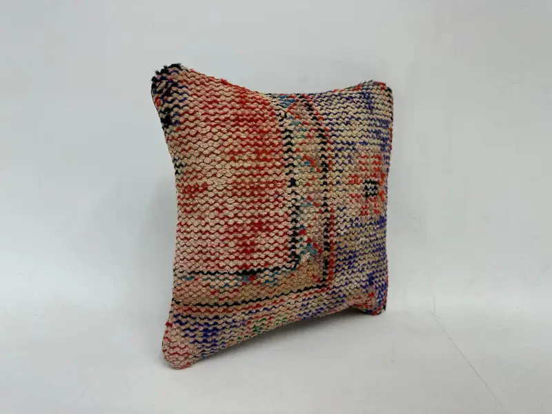 Authentic Pillow Case, Pillow Cover, 12x12 Blue Cushion Cover, Boho Pillow, Shabby Chic Pillow Case, Turkish Kilim Pillow, Home Decor Pillow - 3