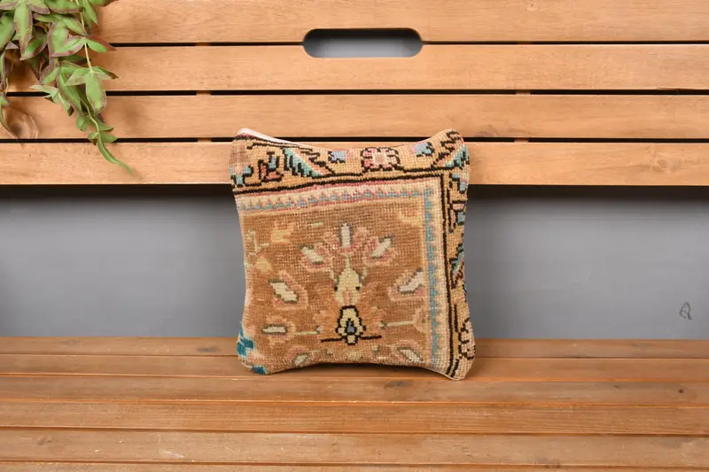 12x12 Brown Pillow, Outdoor Throw Pillow Case, Handmade Kilim Cushion, Throw Kilim Pillow, Oriental Pillow Sham, Cushion Cover, Gift Pillow - 6