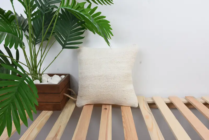 Turkish Kilim Pillow, Outdoor Patio Cushion Case, Throw Kilim Pillow, Pillow for Couch, 12x12 White Cushion Case, Pillow Case, Cotton Pillow Case - 1