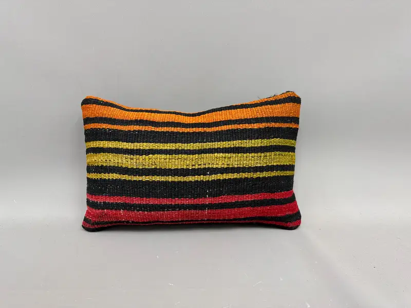 Handmade Kilim Cushion, Bohemian Cushion Pillow Sham, Kilim Pillow Cover, Pillow for Sofa, 12x20 Red Cushion Case, Pillow Cover - 4