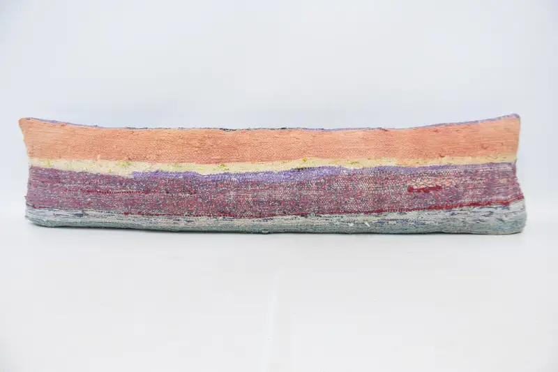 ストライプ ヴィンテージ アンティーク 枕カバー、ママへのギフト 30x120 cm オレンジ ユーロシャム - 1