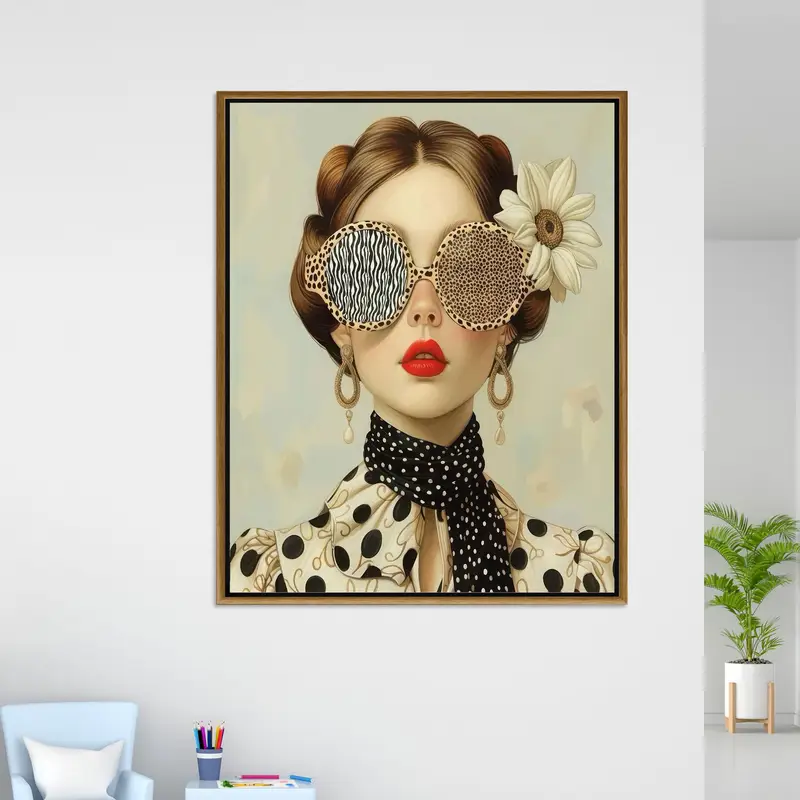 Elegante abstrakte Blumenleinwand für die künstlerische Raumdekoration von Frauen