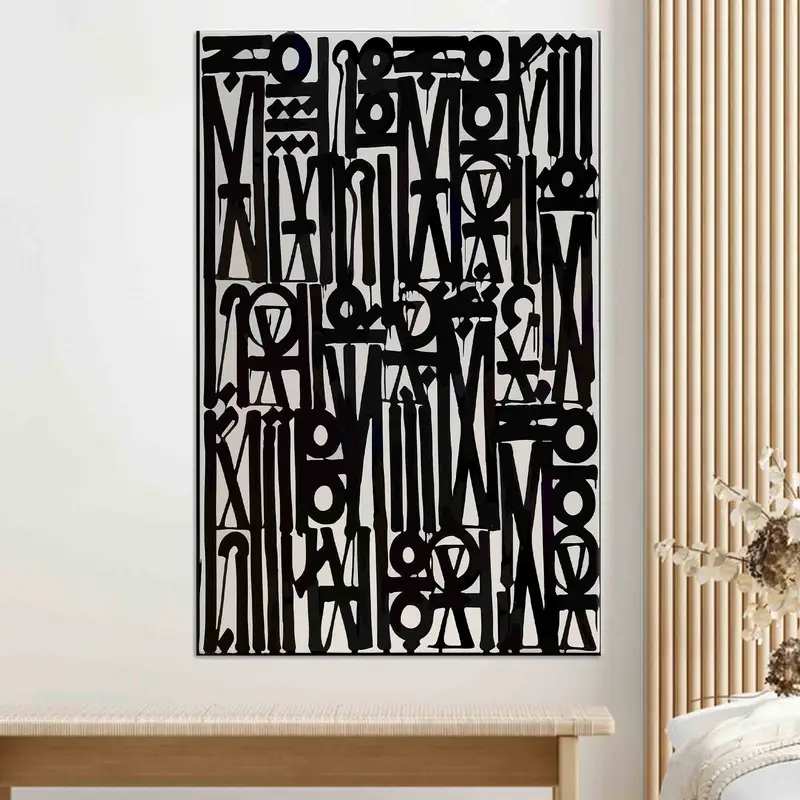 Retna Songs of Illumination Scripts, Retna Wall Art, American Graffiti Print, Black And White Wall Art, American Wall Decor, Trendy Wall Art - 3