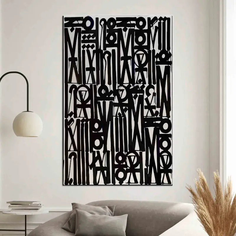Retna Songs of Illumination Scripts, Retna Wall Art, American Graffiti Print, Black And White Wall Art, American Wall Decor, Trendy Wall Art - 1