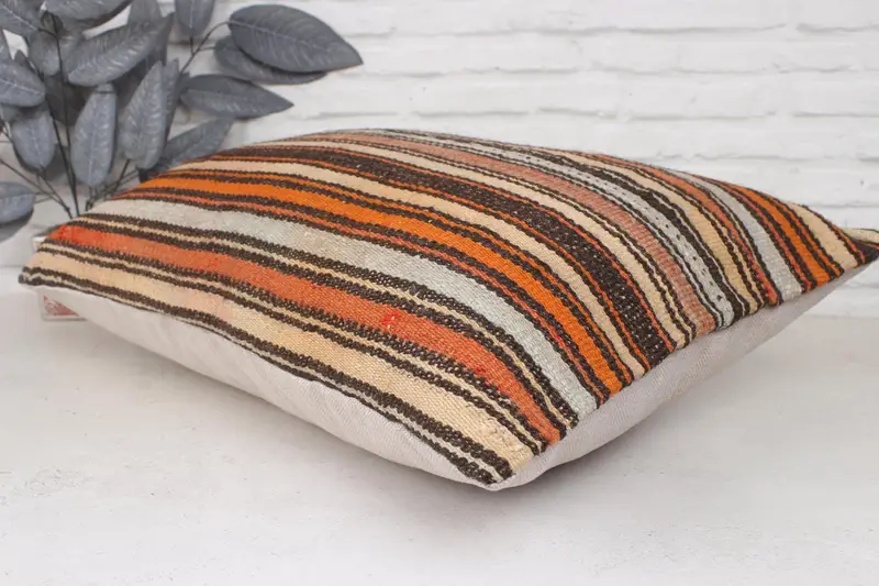 Pastel Pillow, 20x28 Orange Pillow Sham, Turkish Kilim Pillow, Turkish Pillow, Ikat Cushion Case, Boho Pillow Sham Cover, Cushion Cover - 6