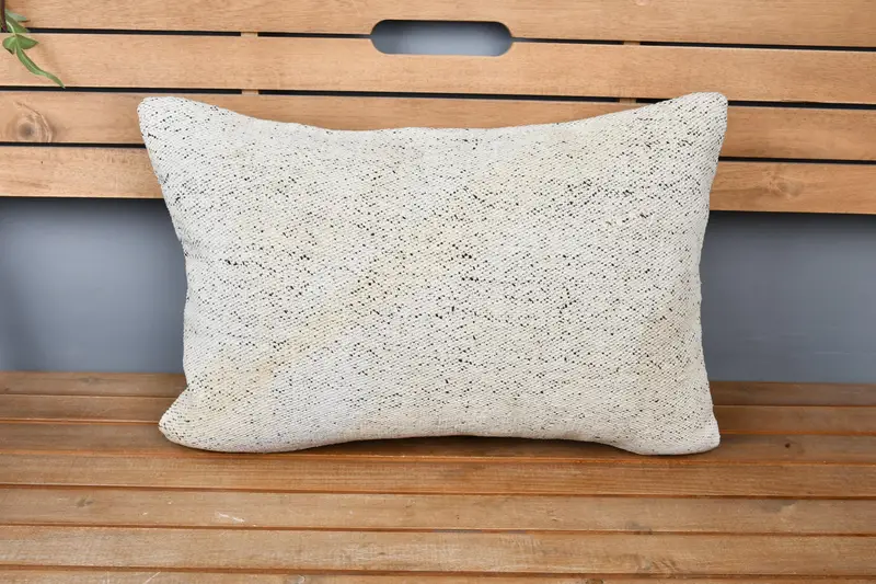 16x24 Beige Cushion Cover, Oriental Pillow Cover, Cushion Cover, Antique Pillows, Boho Pillow Sham Cover, Handmade Kilim Cushion - 6