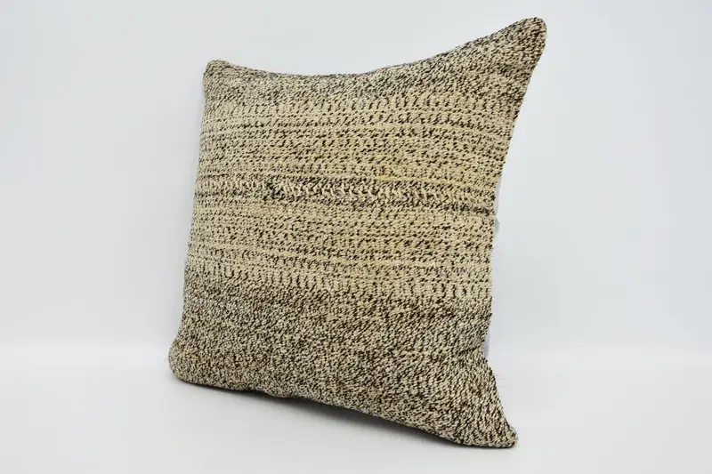 Throw Kilim Pillow, Luxury Pillow, Vintage Kilim Pillow, 16x16 Brown Cushion Case, Pillow Case, Turkish Kilim Pillow, Retro Pillow - 4