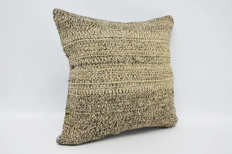 Throw Kilim Pillow, Luxury Pillow, Vintage Kilim Pillow, 16x16 Brown Cushion Case, Pillow Case, Turkish Kilim Pillow, Retro Pillow - 3