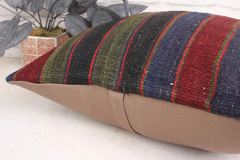 18x18 Red Cushion, Turkish Pillow, Living Room Throw Pillow Cover, Couch Pillow, Cushion Case, Vintage Pillow, Vintage Kilim Throw Pillow - 7