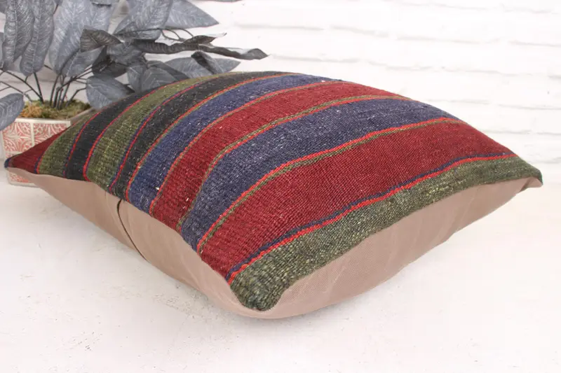 18x18 Red Cushion, Turkish Pillow, Living Room Throw Pillow Cover, Couch Pillow, Cushion Case, Vintage Pillow, Vintage Kilim Throw Pillow - 6