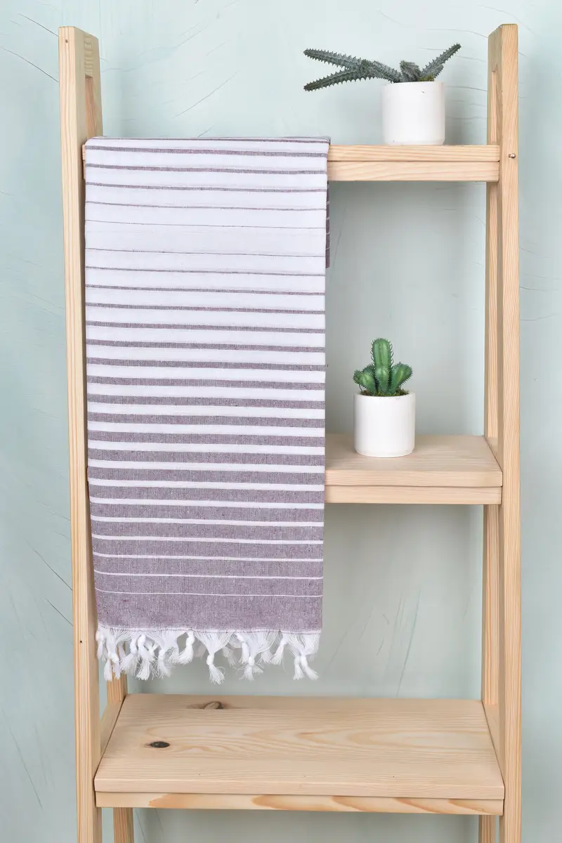 70x40 Cotton Striped Towel, Unique Turkish towel with custom embroidery USA, Sand-resistant towel, Absorbent towel, Beach Towel Bulk, Bathroom Towel - 8