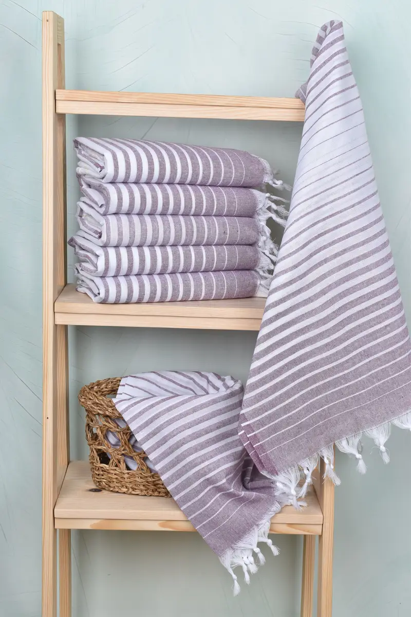70x40 Cotton Striped Towel, Unique Turkish towel with custom embroidery USA, Sand-resistant towel, Absorbent towel, Beach Towel Bulk, Bathroom Towel - 3