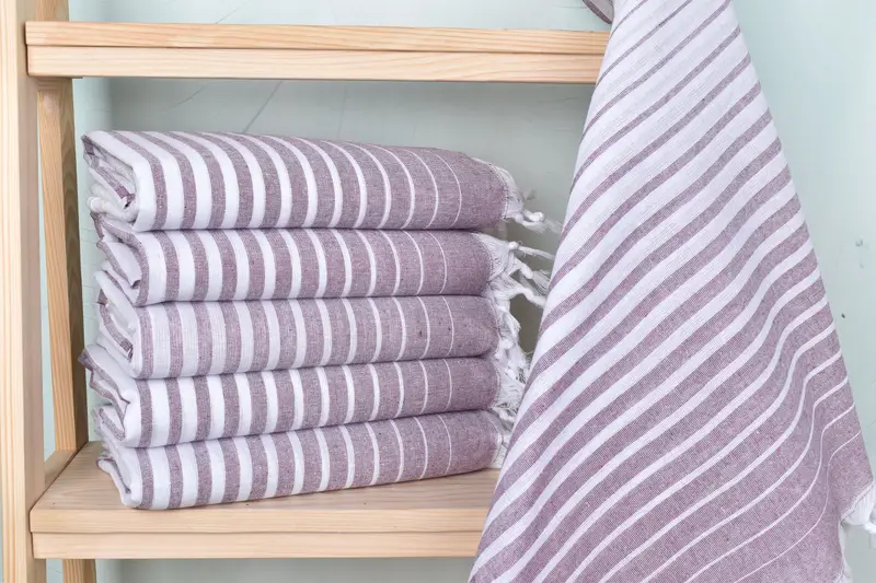 70x40 Cotton Striped Towel, Unique Turkish towel with custom embroidery USA, Sand-resistant towel, Absorbent towel, Beach Towel Bulk, Bathroom Towel - 1