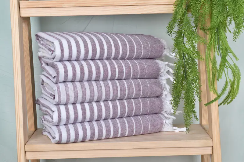 70x40 Cotton Striped Towel, Unique Turkish towel with custom embroidery USA, Sand-resistant towel, Absorbent towel, Beach Towel Bulk, Bathroom Towel - 2