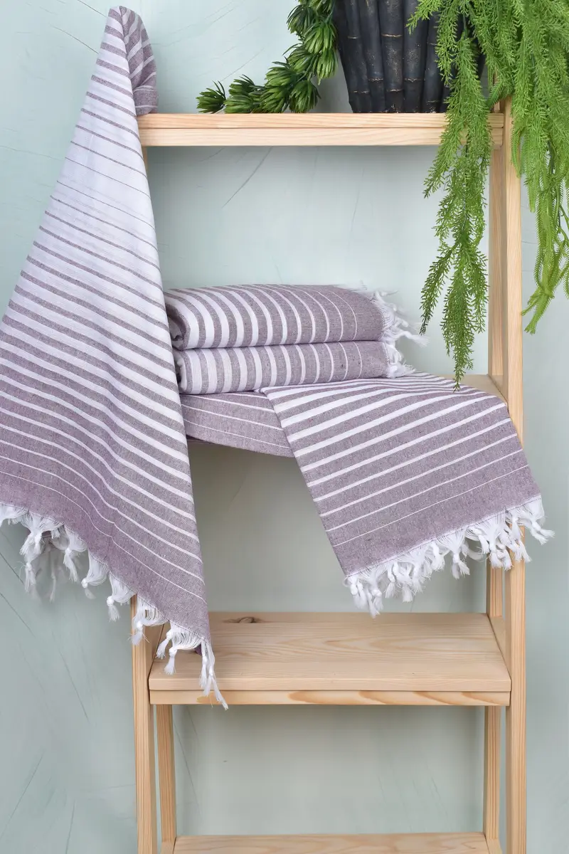 70x40 Cotton Striped Towel, Unique Turkish towel with custom embroidery USA, Sand-resistant towel, Absorbent towel, Beach Towel Bulk, Bathroom Towel - 6