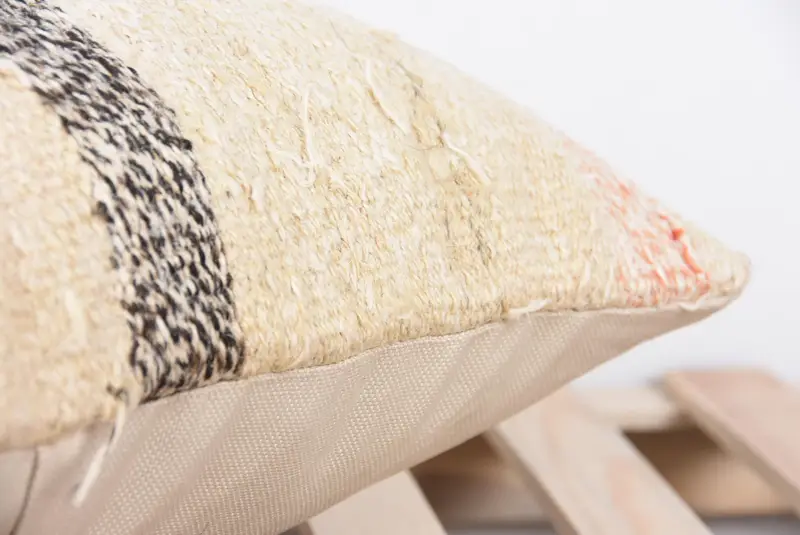 Ethnical Kilim Rug Pillow, Vintage Kilim Throw Pillow, Turkish Kilim Pillow, Tapestry Cushion Cover, 20x20 Beige Pillow Sham, Cushion Case - 7