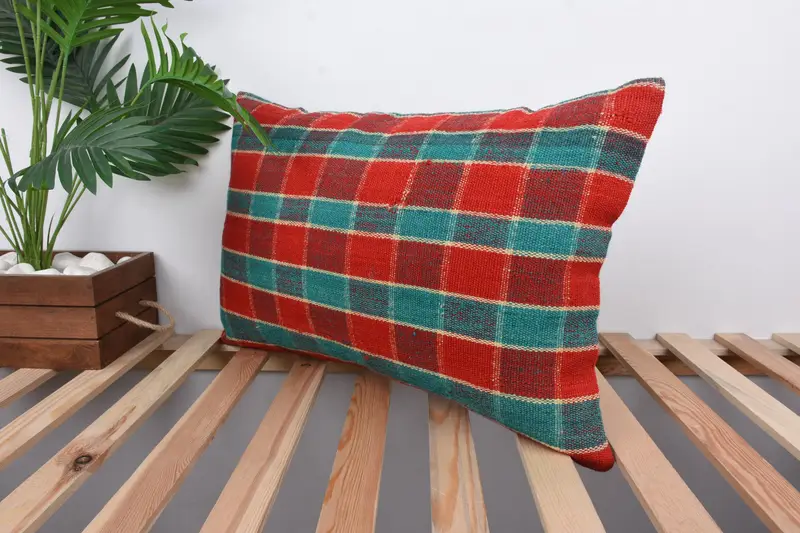 Bolster Pillow, Throw Kilim Pillow, Tapestry Cushion Case, 16x24 Red Cushion Case, Outdoor Pillow, Kilim Pillow Cover, Pillow Cover, Antique Pillows - 5